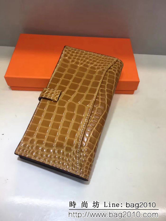 愛馬仕Hermès 鱷魚紋constance西服皮夾 0AM1200